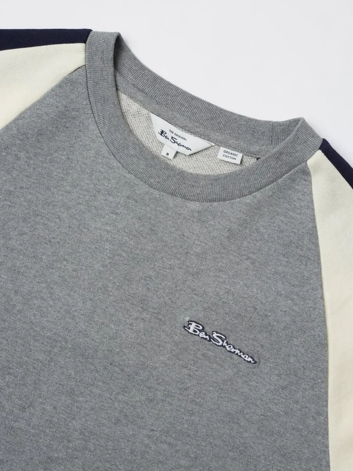 Ben Sherman Sweatshirts and Hoodies Men Color Block Crewneck Sweatshirt 8211 Steel