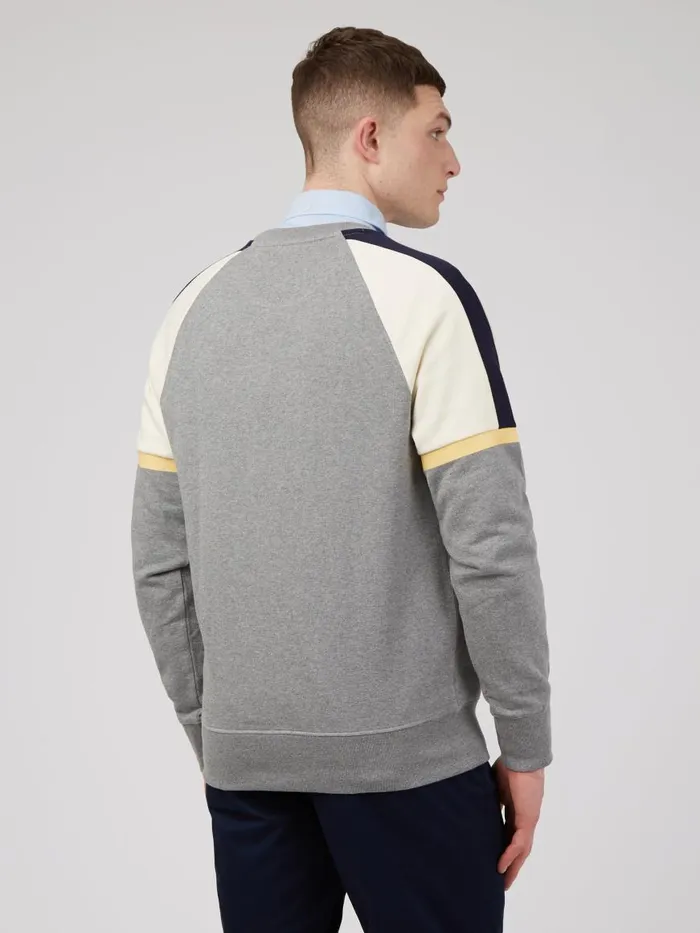 Ben Sherman Sweatshirts and Hoodies Men Color Block Crewneck Sweatshirt 8211 Steel