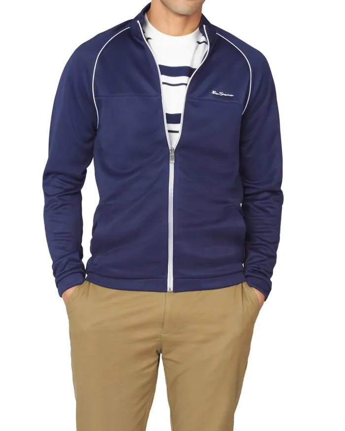 Ben Sherman Sweatshirts and Hoodies Men Tricot ZipThrough Track Jacket 8211 Marine