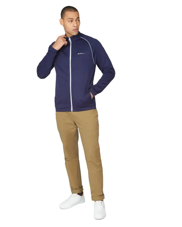 Ben Sherman Sweatshirts and Hoodies Men Tricot ZipThrough Track Jacket 8211 Marine