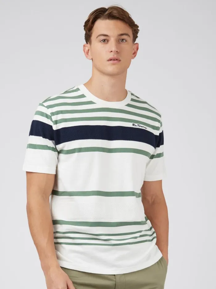 Ben Sherman TShirts and Graphic Tees Men Signature Jersey Stripe Tee 8211 White Ben Sherman TShirts and Graphic Tees Men Signature Jersey Stripe Tee 8211 White