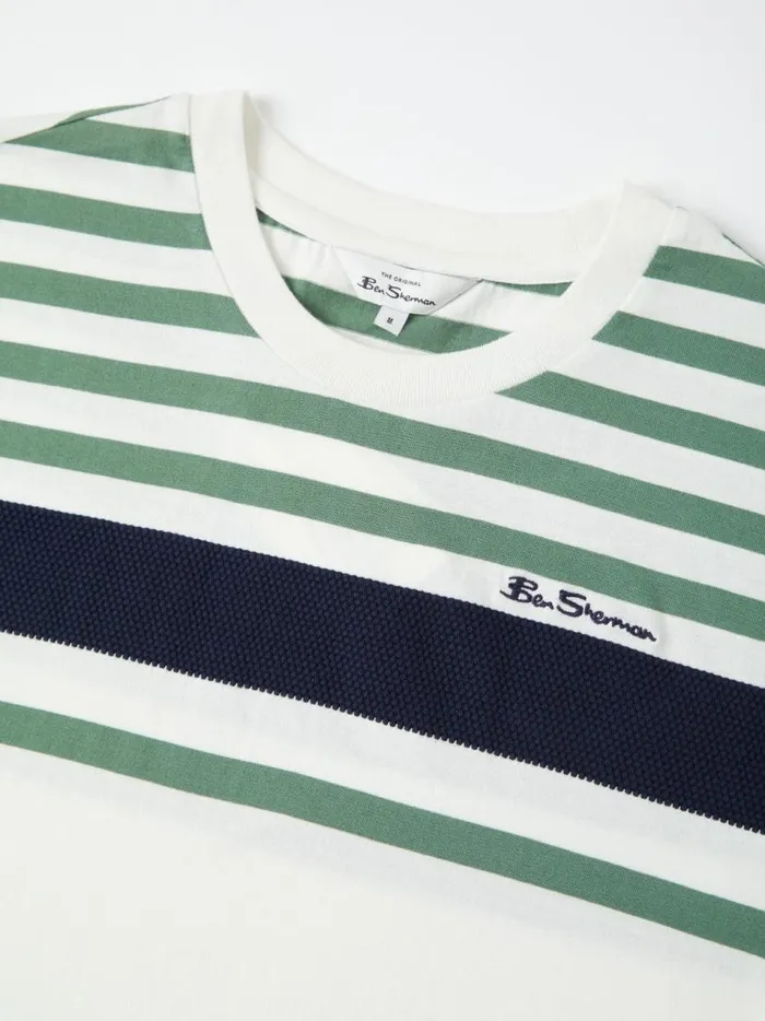 Ben Sherman TShirts and Graphic Tees Men Signature Jersey Stripe Tee 8211 White Ben Sherman TShirts and Graphic Tees Men Signature Jersey Stripe Tee 8211 White