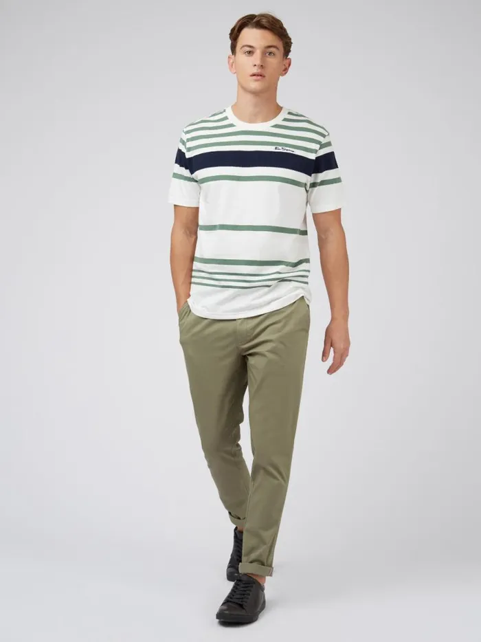 Ben Sherman TShirts and Graphic Tees Men Signature Jersey Stripe Tee 8211 White Ben Sherman TShirts and Graphic Tees Men Signature Jersey Stripe Tee 8211 White
