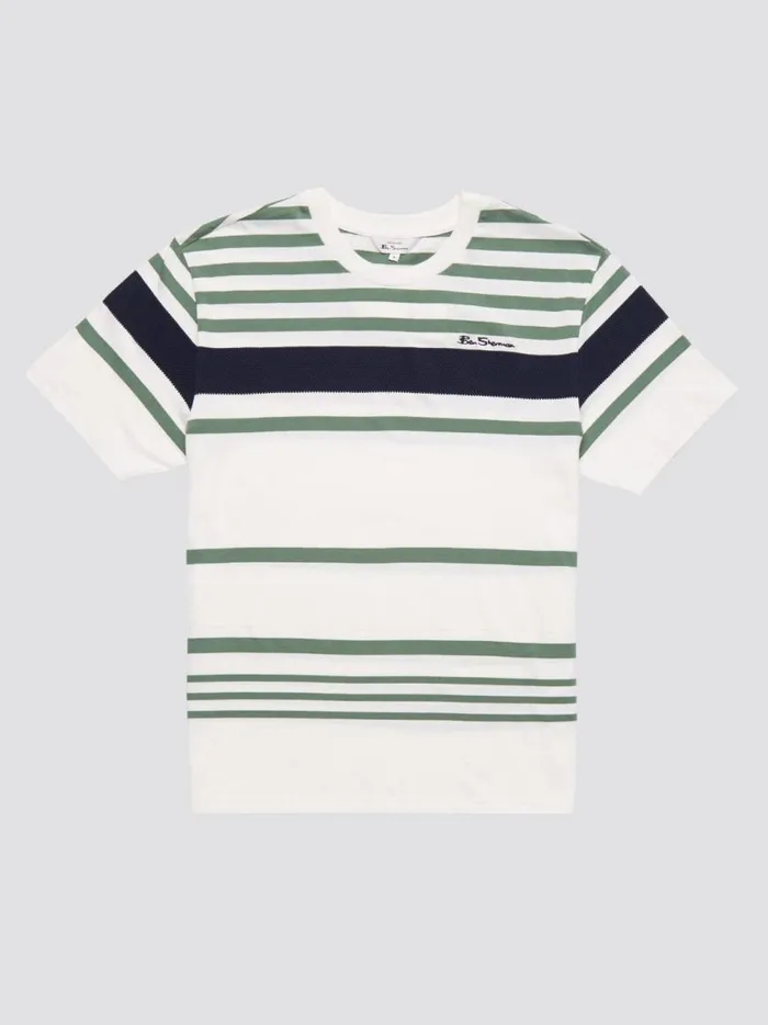 Ben Sherman TShirts and Graphic Tees Men Signature Jersey Stripe Tee 8211 White Ben Sherman TShirts and Graphic Tees Men Signature Jersey Stripe Tee 8211 White