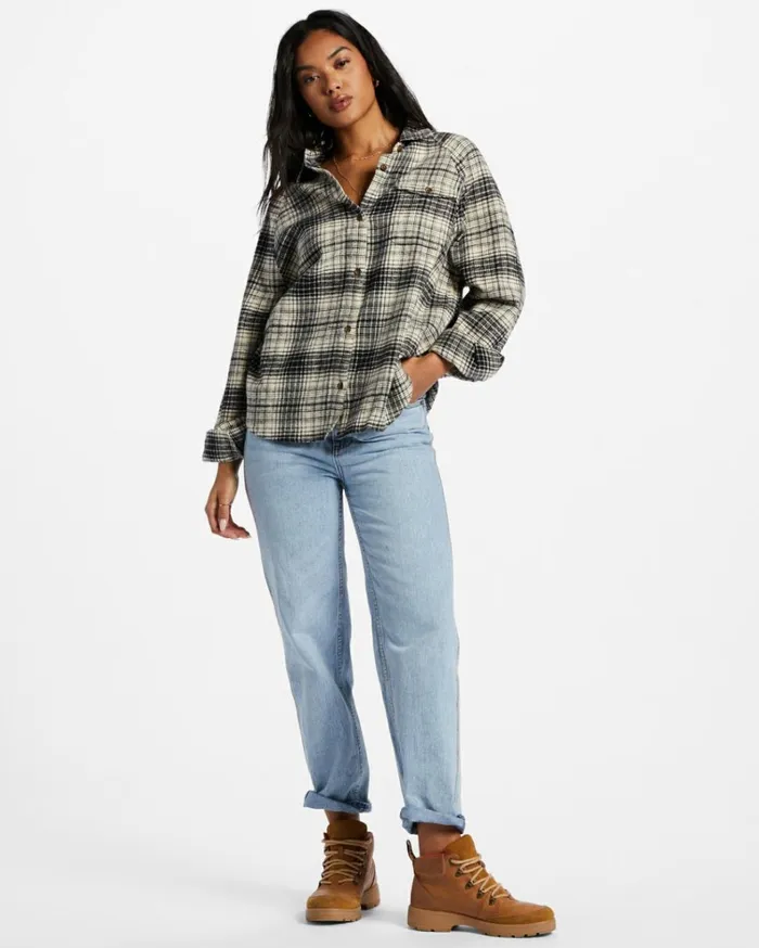 Best Time Long Sleeve Shirt Antique White Women Billabong Tops