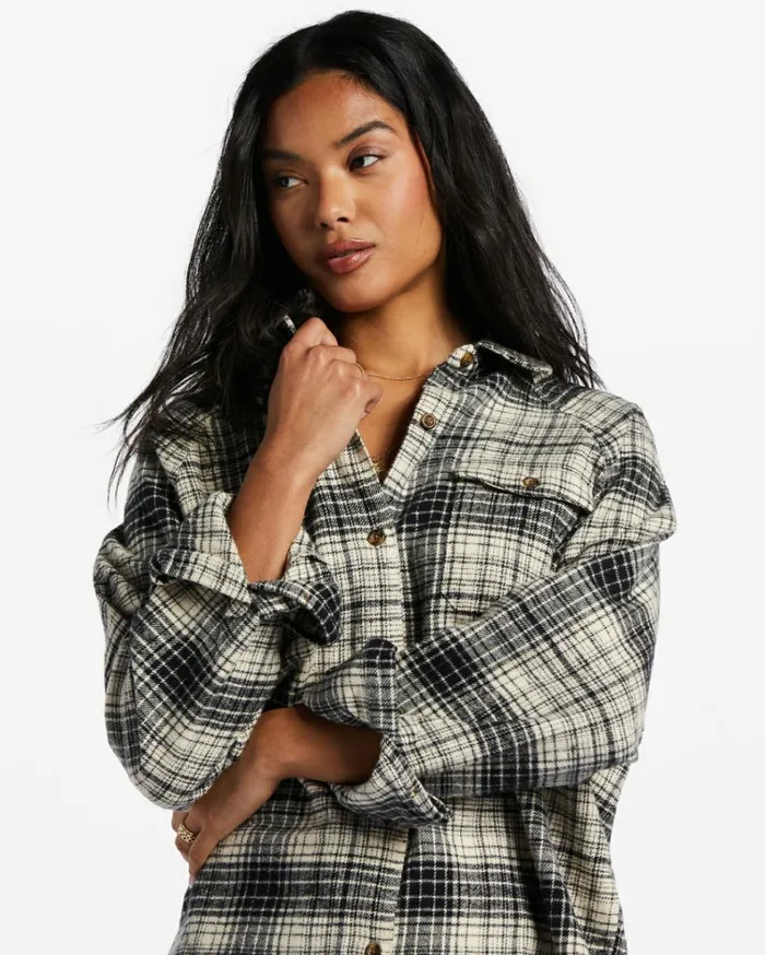 Best Time Long Sleeve Shirt Antique White Women Billabong Tops