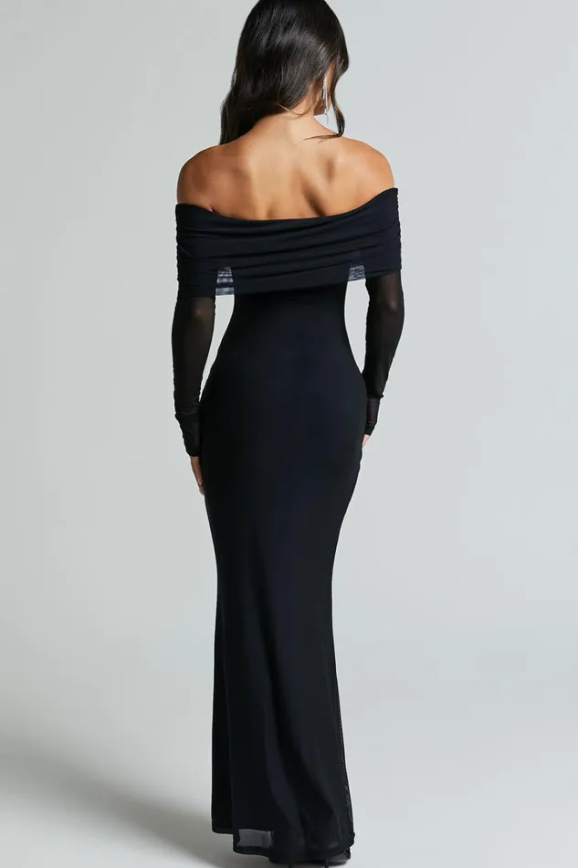 Bethanie Maxi Dress 8211 Off The Shoulder Mesh Dress In Black Women Showpo Dresses