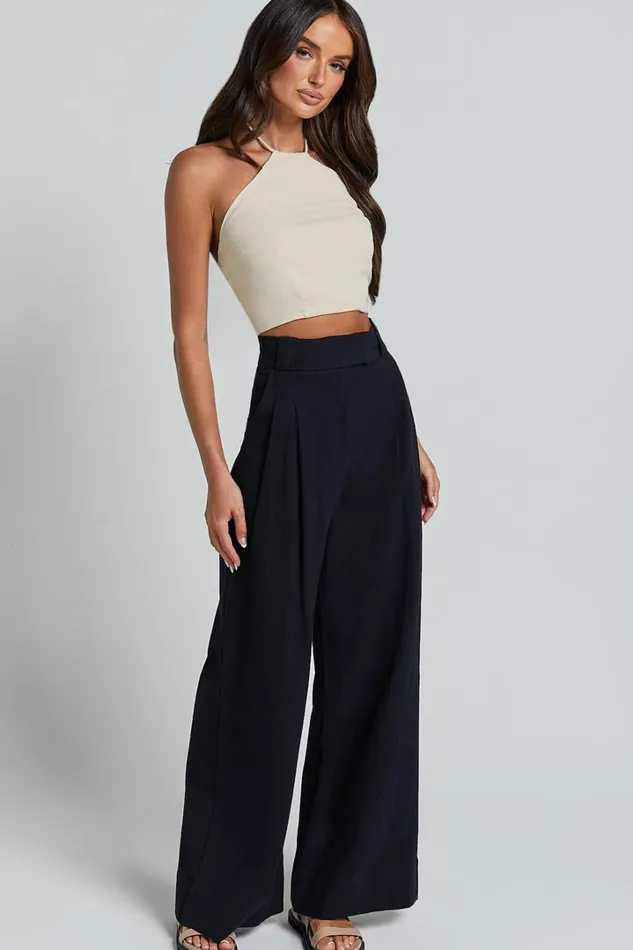 Bette Pants 8211 High Waisted Wide Leg Pants In Black Women Showpo Pants