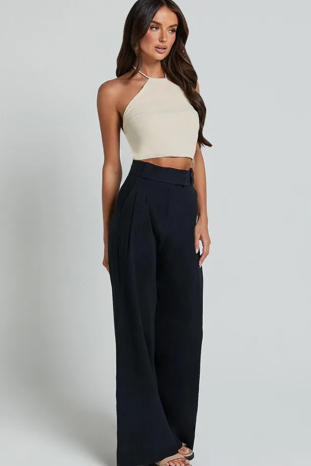 Bette Pants 8211 High Waisted Wide Leg Pants In Black Women Showpo Pants