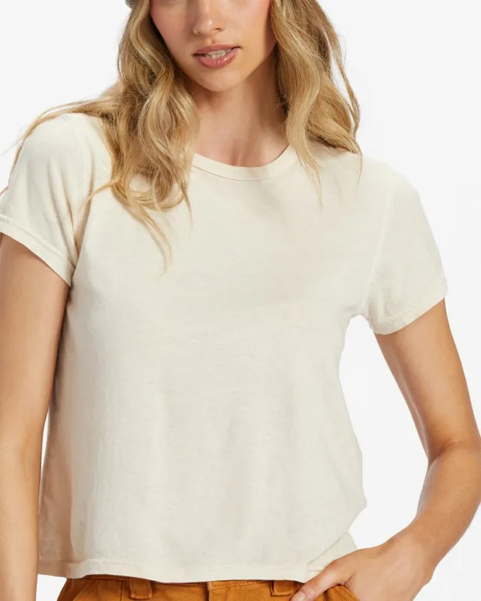 Better Then Basic Short Sleeve TShirt White Cap Women Billabong Tops