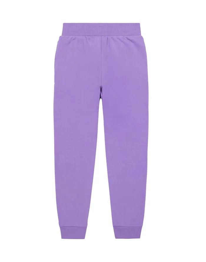 Big Girls Powerblend Joggers Glitter Script Logo 245034 Lavish Lavender Kids Champion Pants and Leggings