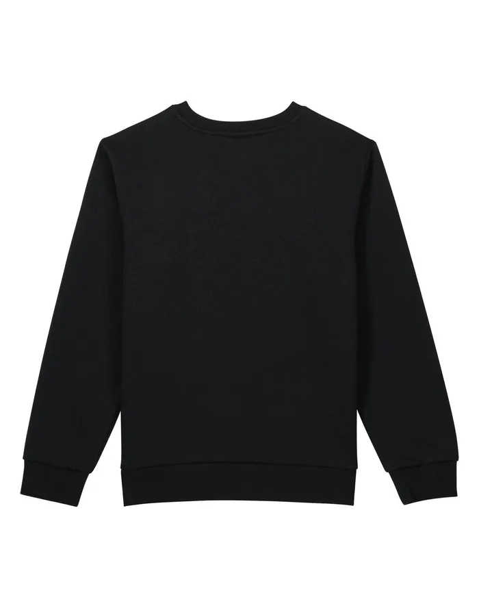Big Kids Powerblend Crew Classic Script Logo Black Kids Champion Hoodies and Sweatshirts