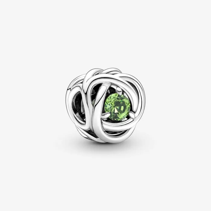 Birthstone Charms Women Pandora August Birthstone Eternity Circle Charm Green