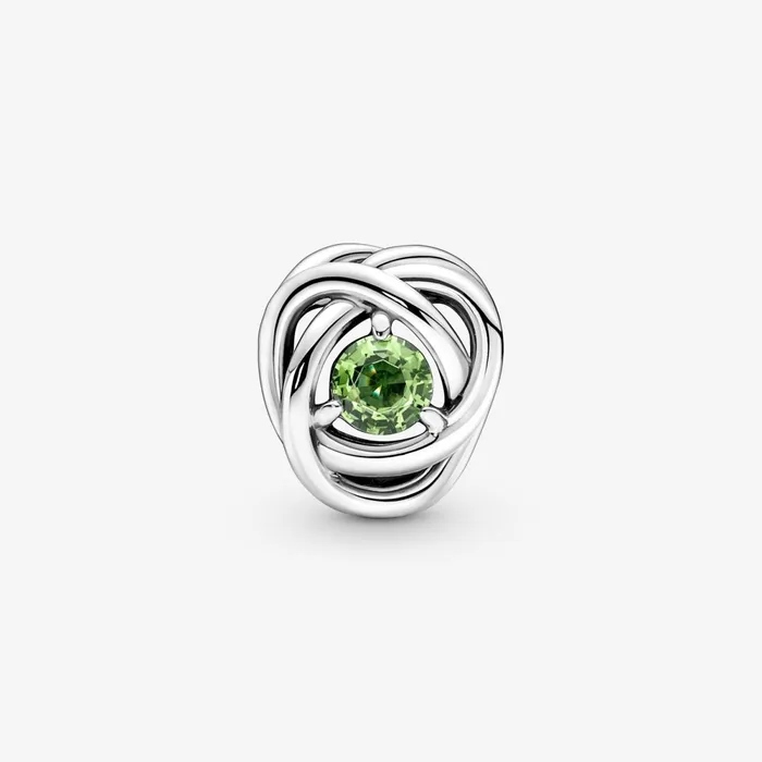 Birthstone Charms Women Pandora August Birthstone Eternity Circle Charm Green