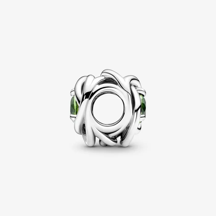 Birthstone Charms Women Pandora August Birthstone Eternity Circle Charm Green
