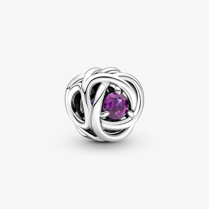 Birthstone Charms Women Pandora February Birthstone Eternity Circle Charm Purple