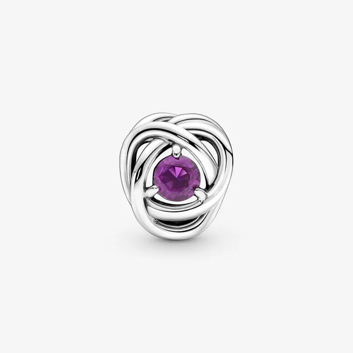 Birthstone Charms Women Pandora February Birthstone Eternity Circle Charm Purple