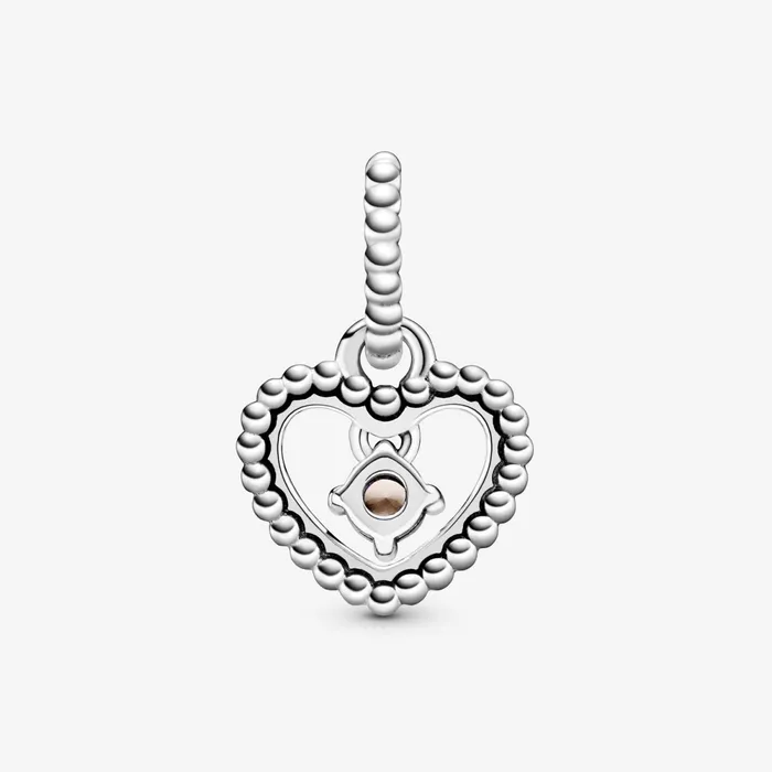 Birthstone Charms Women Pandora June Birthstone Heart Dangle Charm Pink
