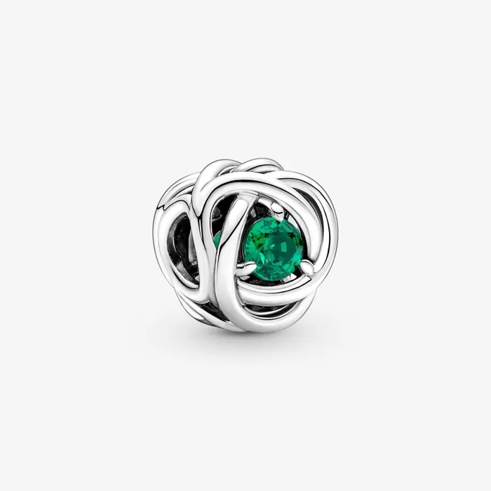 Birthstone Charms Women Pandora May Birthstone Eternity Circle Charm Green