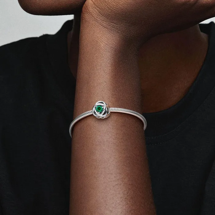 Birthstone Charms Women Pandora May Birthstone Eternity Circle Charm Green