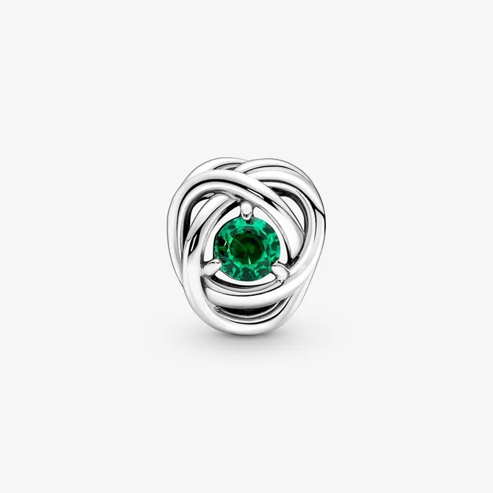 Birthstone Charms Women Pandora May Birthstone Eternity Circle Charm Green