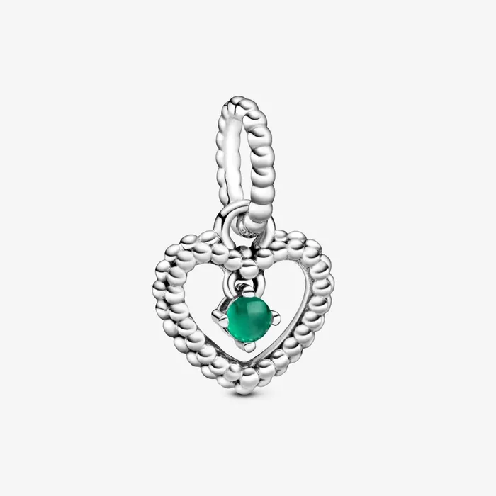 Birthstone Charms Women Pandora May Birthstone Heart Dangle Charm Green