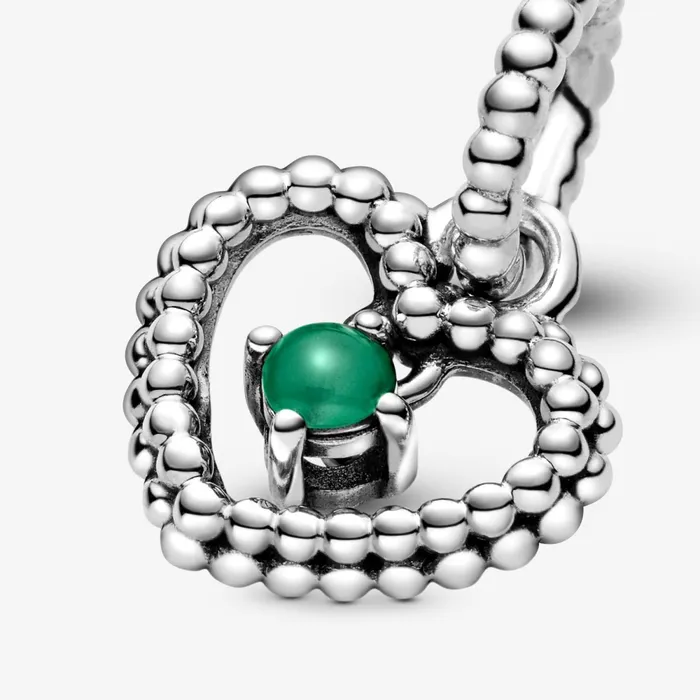 Birthstone Charms Women Pandora May Birthstone Heart Dangle Charm Green