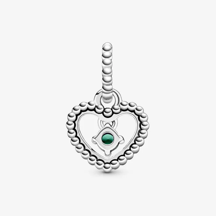 Birthstone Charms Women Pandora May Birthstone Heart Dangle Charm Green