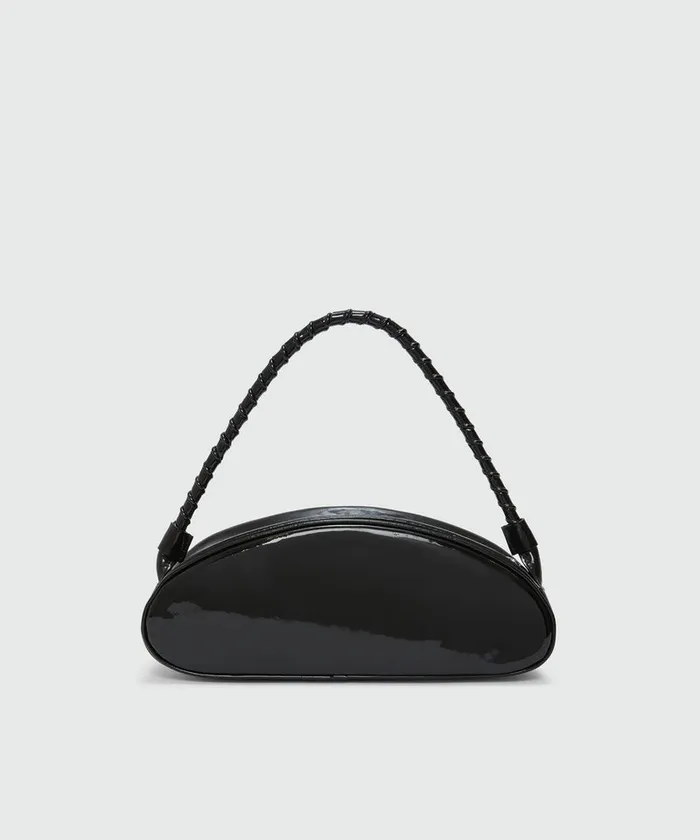 Black Patent Leather Handbag Women MSGM Shoulder And Crossbody Bags