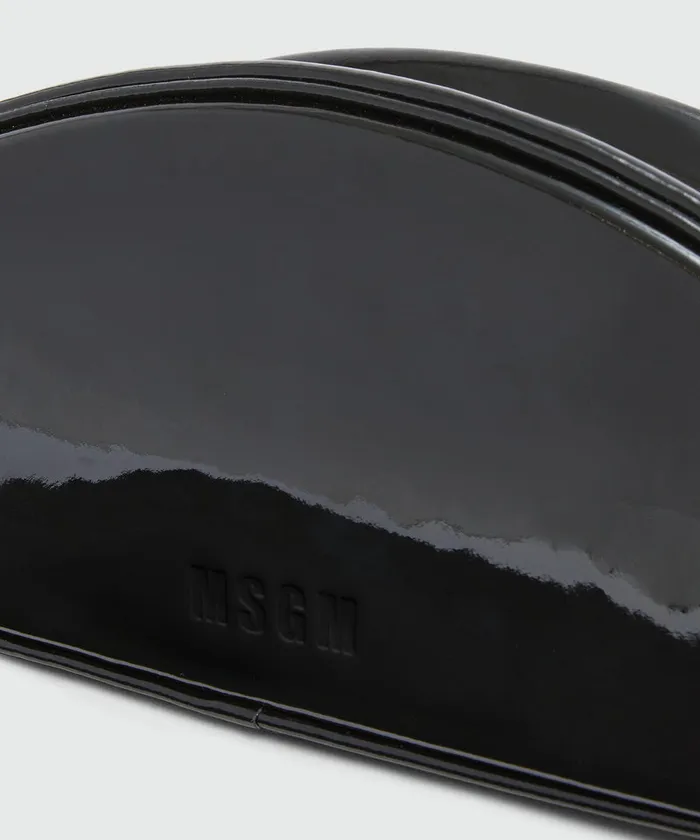 Black Patent Leather Handbag Women MSGM Shoulder And Crossbody Bags