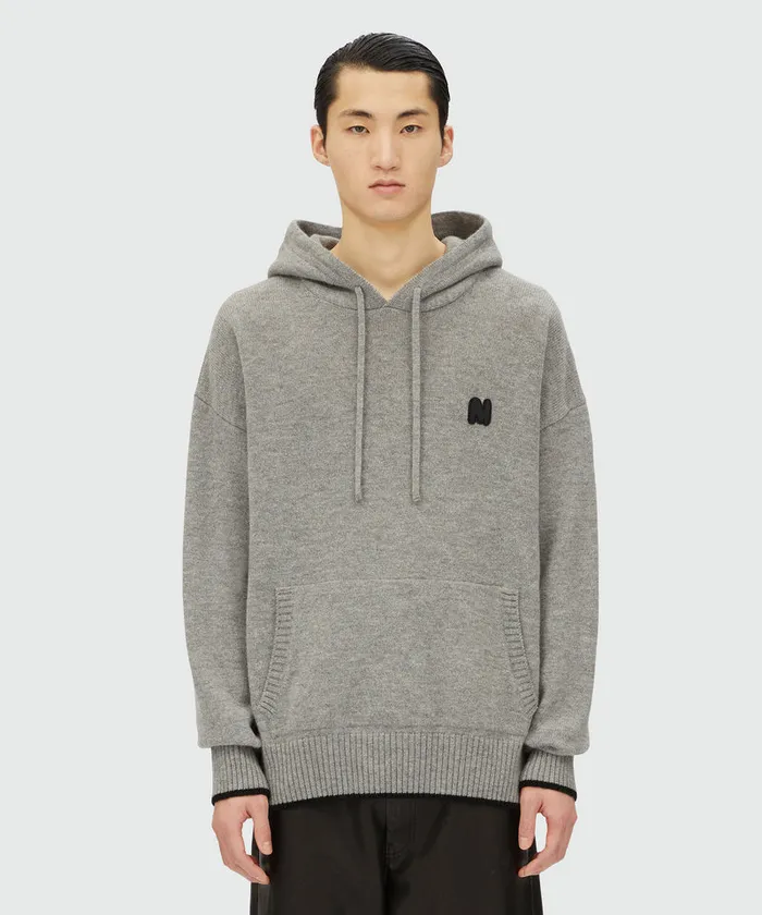 Blended Cashmere Sweater With 034Themwave034 Patch Men MSGM Knitwear
