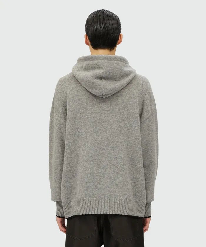 Blended Cashmere Sweater With 034Themwave034 Patch Men MSGM Knitwear