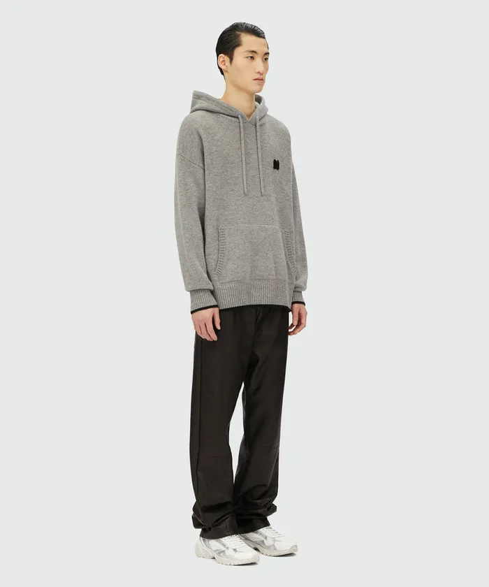 Blended Cashmere Sweater With 034Themwave034 Patch Men MSGM Knitwear