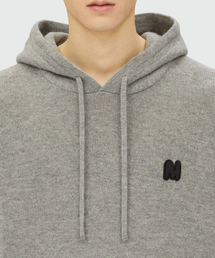 Blended Cashmere Sweater With 034Themwave034 Patch Men MSGM Knitwear