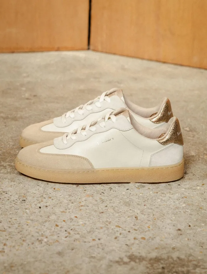 Bobbies Sneakers Bahia Off White and Sepia Gold 8211 Women