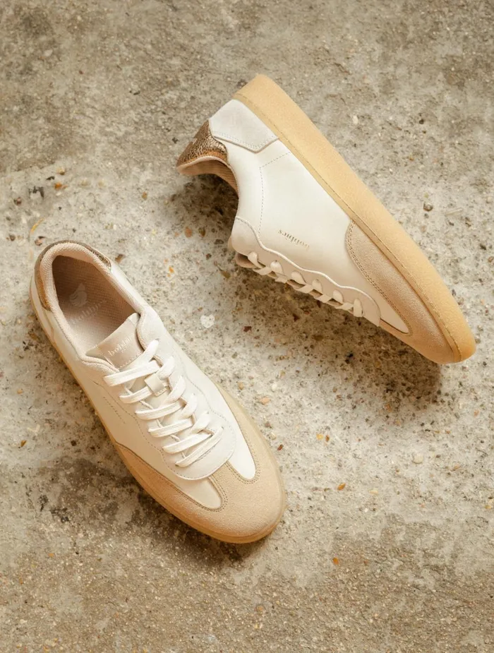 Bobbies Sneakers Bahia Off White and Sepia Gold 8211 Women