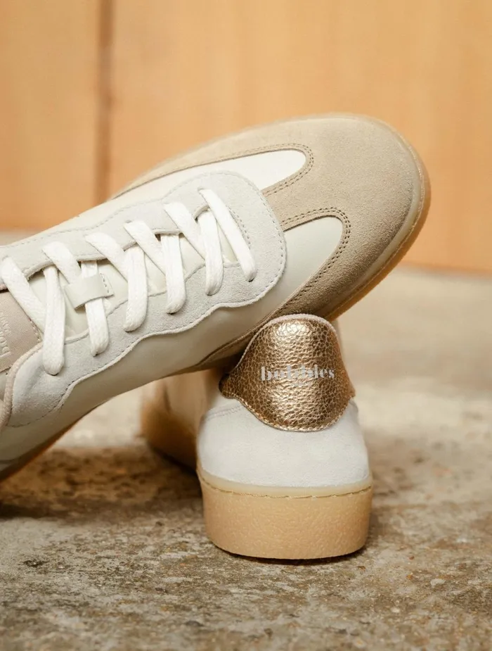 Bobbies Sneakers Bahia Off White and Sepia Gold 8211 Women