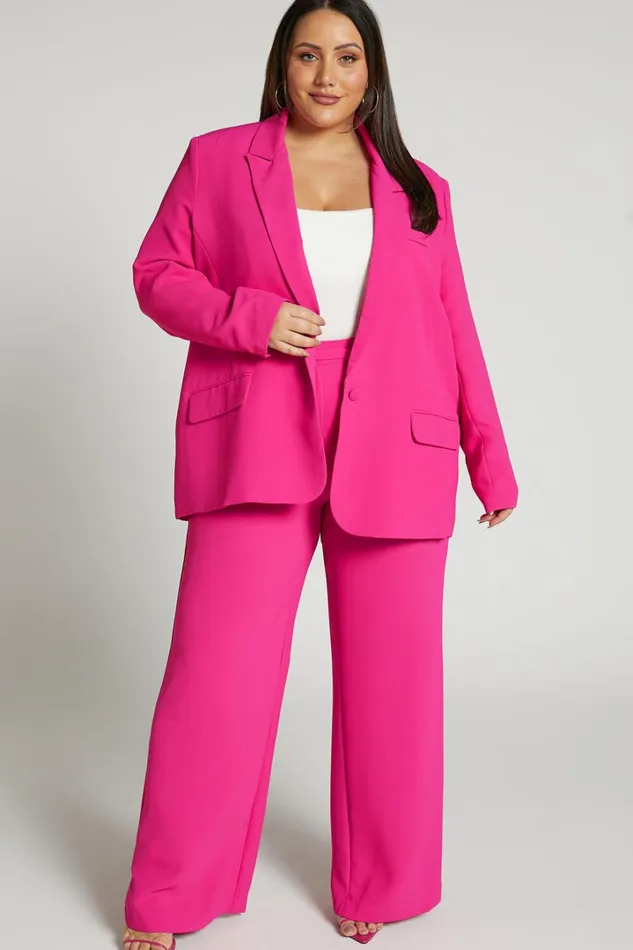 Bonnie Pants 8211 High Waisted Tailored Wide Leg Pants In Pink Women Showpo Suits and Tailoring