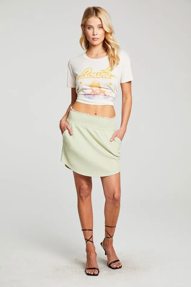 Bottoms Recycled Cozy Rib Smocked Hi Lo Shirttail Skirt Chaser Brand Womens