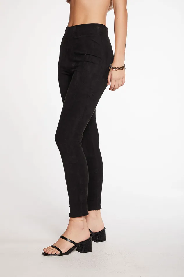 Bottoms Stretch Faux Suede Seamed Moto Legging Chaser Brand Womens