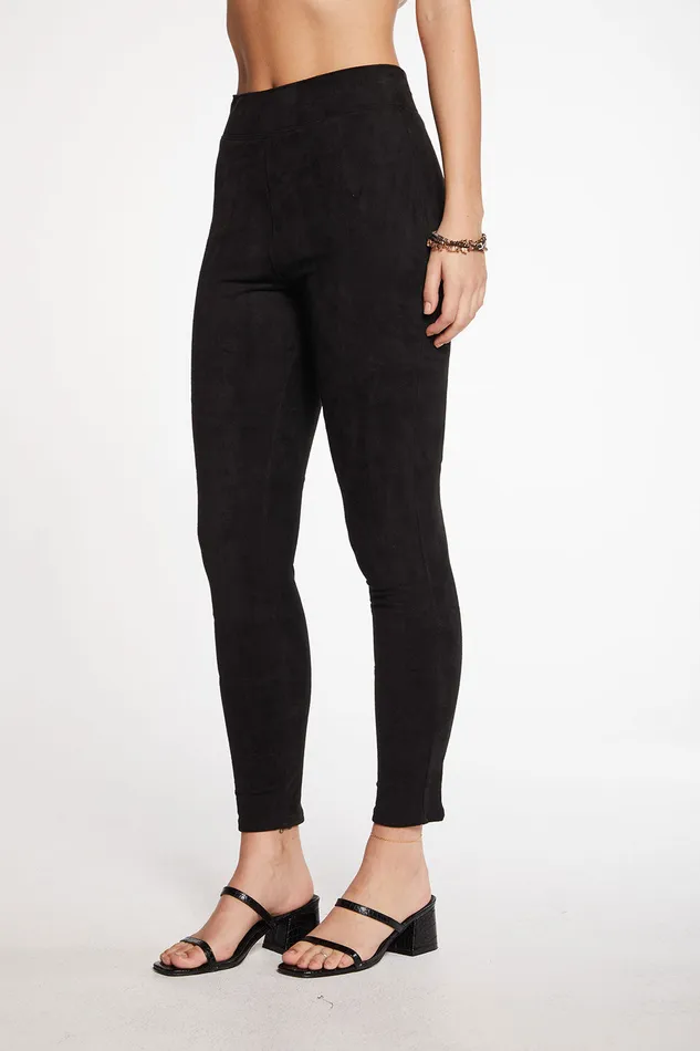 Bottoms Stretch Faux Suede Seamed Moto Legging Chaser Brand Womens