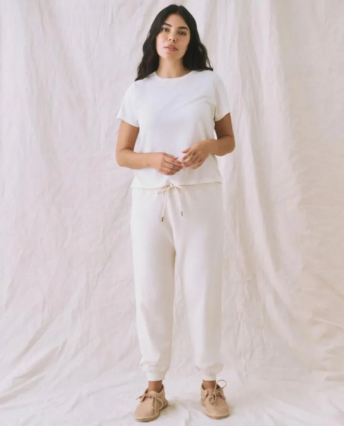 Bottoms Women039s The Great The Cropped Sweatpant Washed White