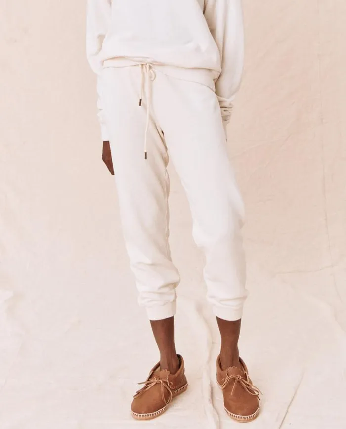 Bottoms Women039s The Great The Cropped Sweatpant Washed White