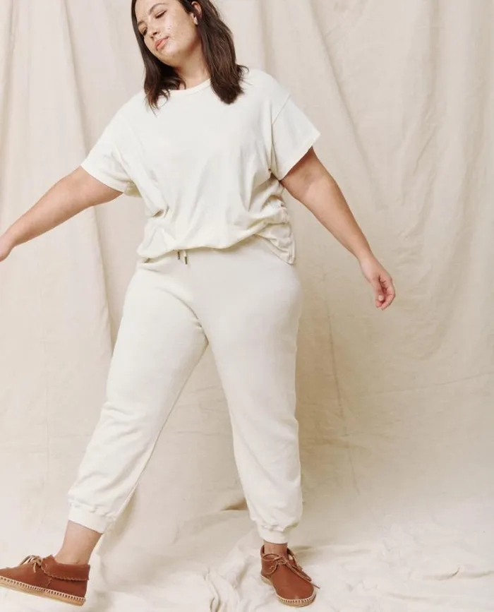 Bottoms Women039s The Great The Cropped Sweatpant Washed White
