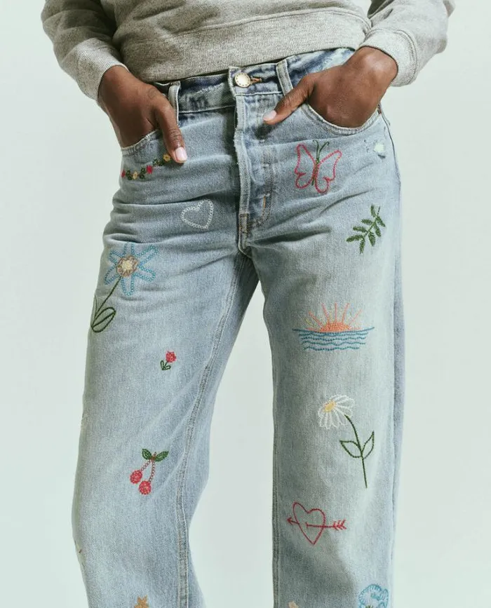 Bottoms Women039s The Great The Embroidered Wayne Jean Kentucky Wash