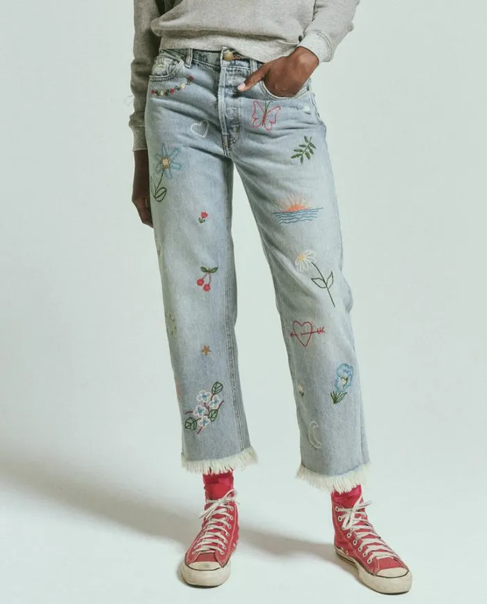 Bottoms Women039s The Great The Embroidered Wayne Jean Kentucky Wash