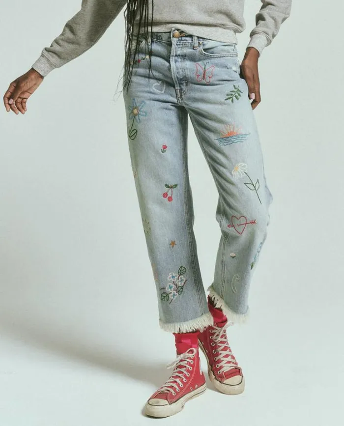 Bottoms Women039s The Great The Embroidered Wayne Jean Kentucky Wash