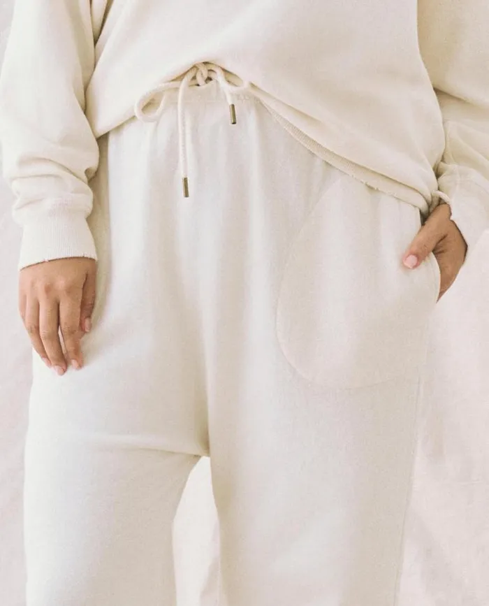 Bottoms Women039s The Great The Jogger Sweatpant Washed White