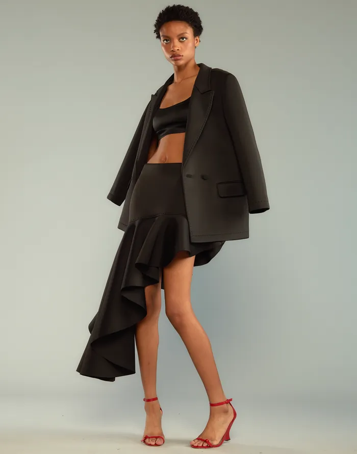 Bottoms Women Cynthia Rowley Asymmetrical Bonded Skirt