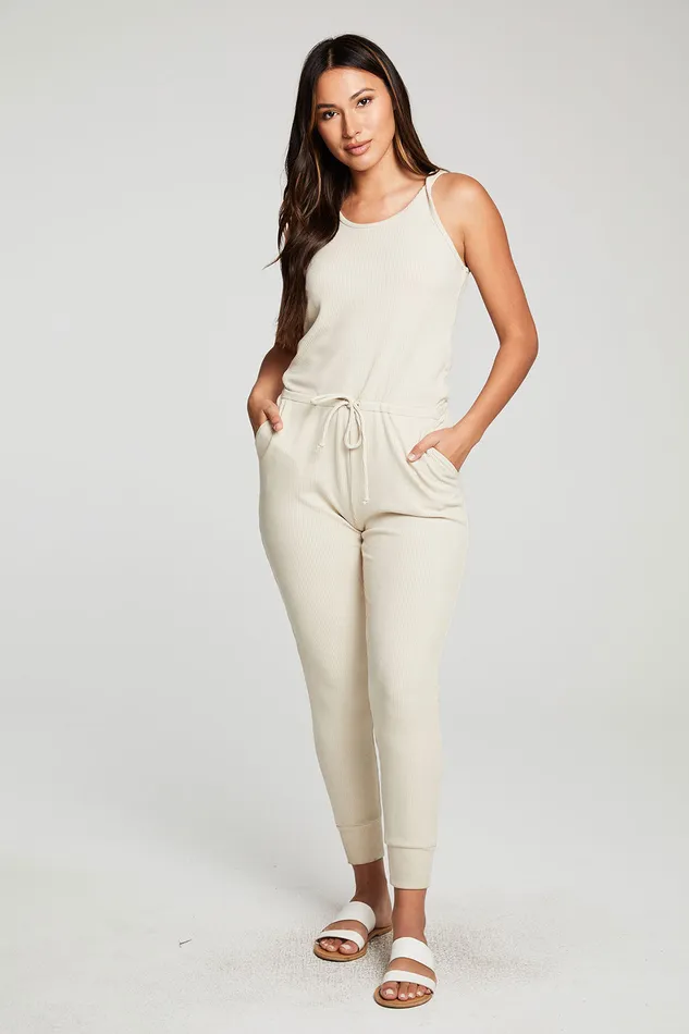 Bottoms Womens Chaser Brand Recycled Cozy Rib Low Back Tank Jumpsuit